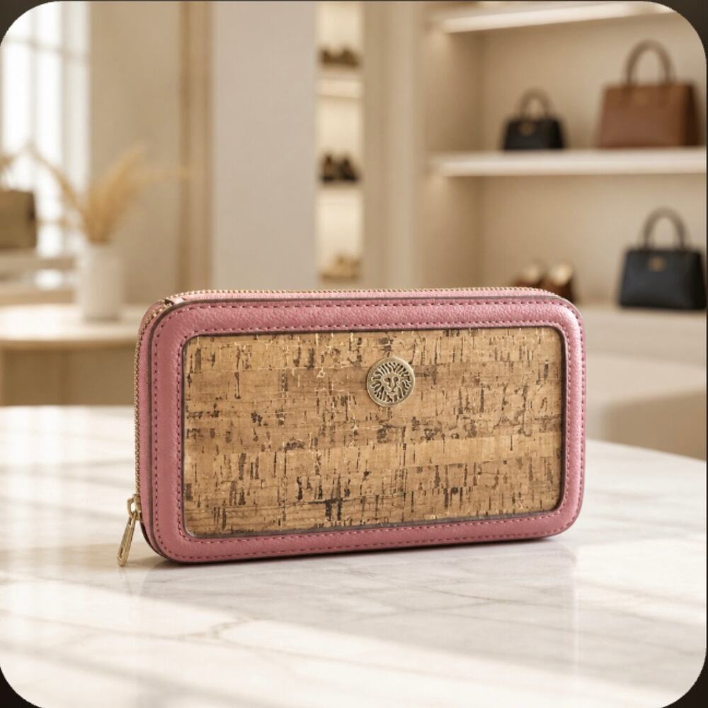Anne Klein Pink Cork Crossbody Bag